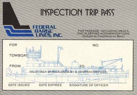 Federal Barge Lines Trip Pass