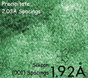 precipitate lattice in VLSI silicon with an 11 picometer spacing mismatch