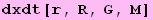 dxdt[r, R, G, M]
