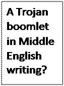 Text Box: A Trojan boomlet in Middle English writing?