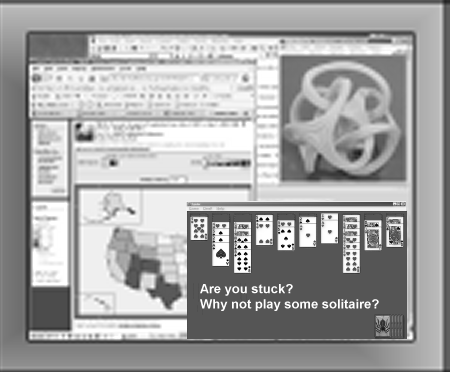 computer screen showing solitaire