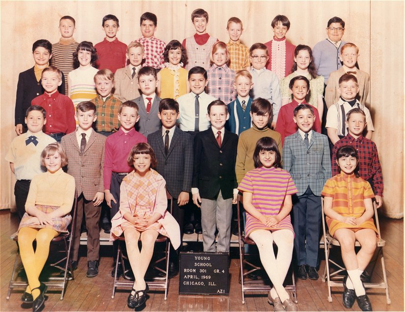 class of 1973 in 1969:  4th grade photo
