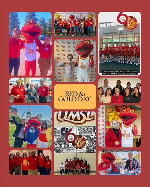 Collage of people on Red and Gold Day
