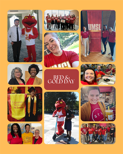 Collage of people on Red and Gold Day