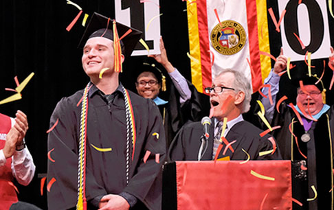 UMSL's 100,000th graduate Marco Pipoly at Commencement
