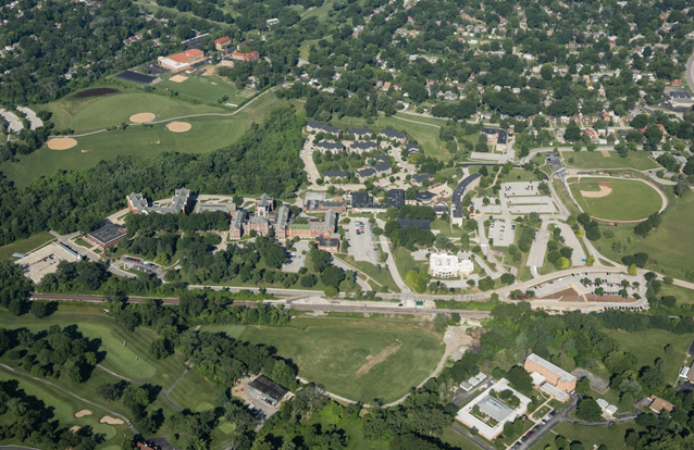 Aerial view of UMSL south campus early 2000s