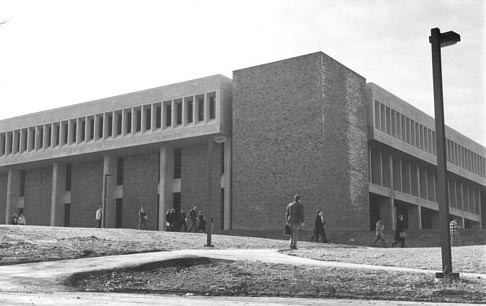 Outside of the Thomas Jefferson library during 1960s