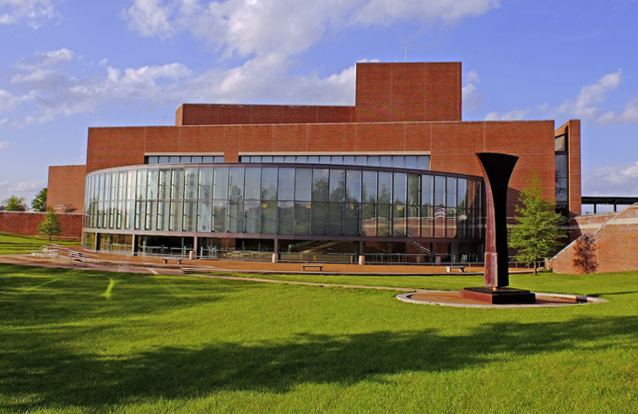 Outside of the Blanche Touhill Performing Arts Center bulding