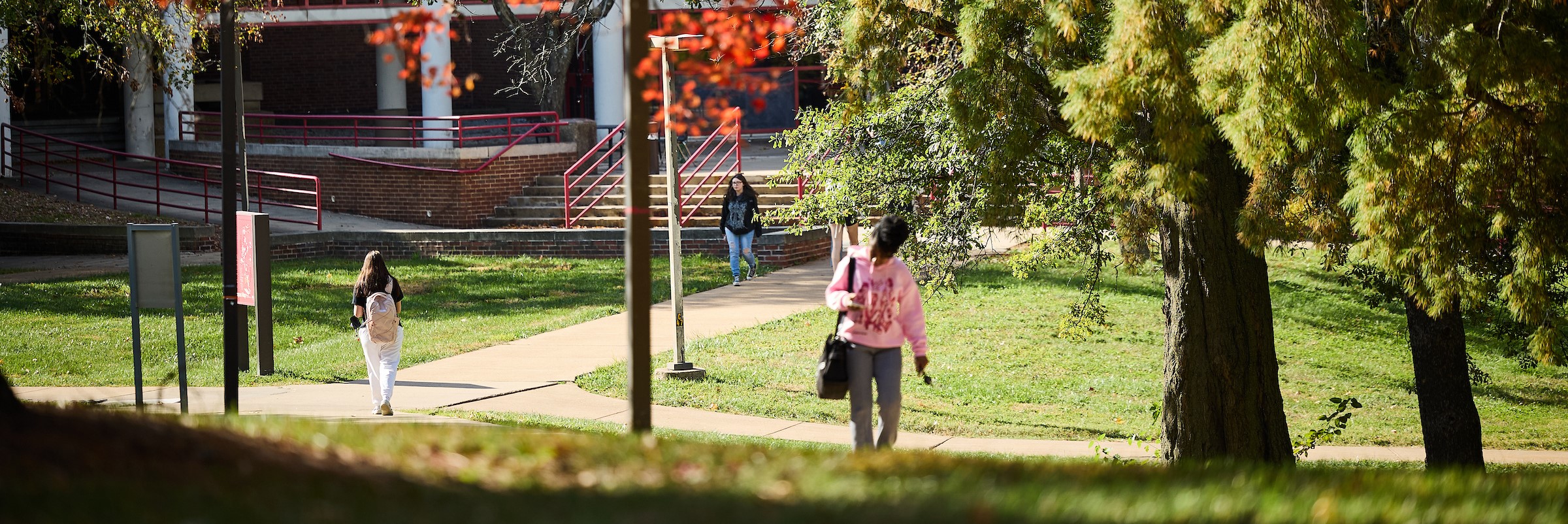 Image of students walking on UMSL's campus