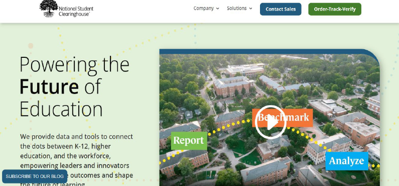 The National Student Clearinghouse homepage