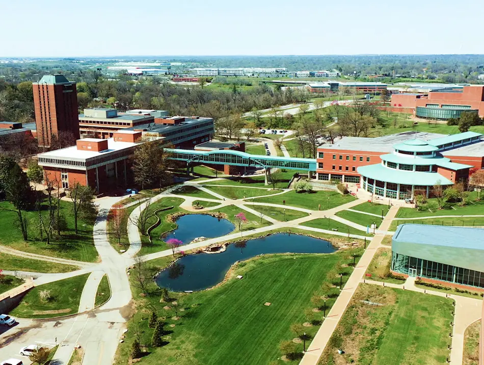Aerial photo of UMSL's North campus