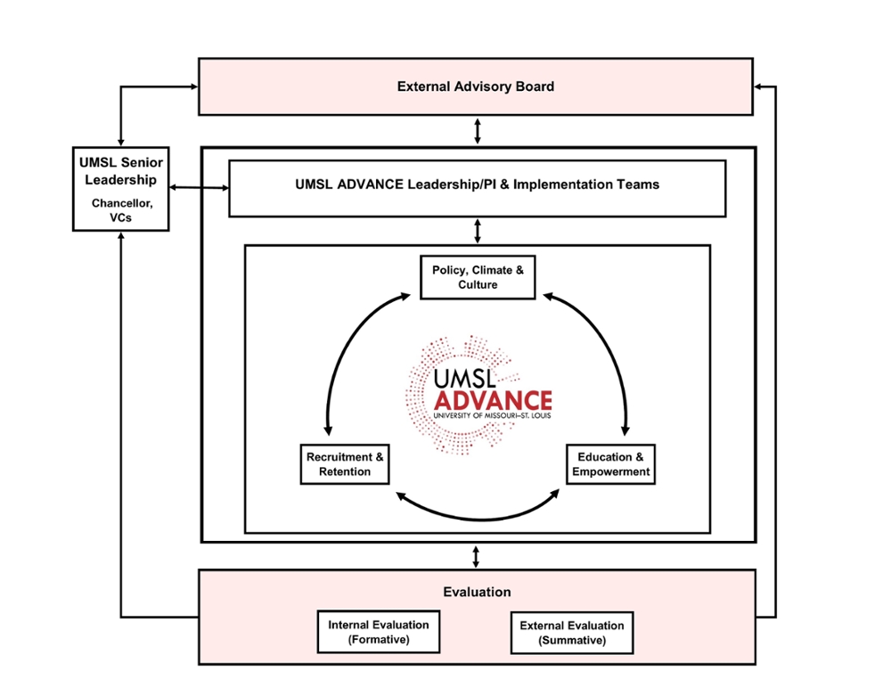 Graphic depiction of ADVANCE project organizational structure