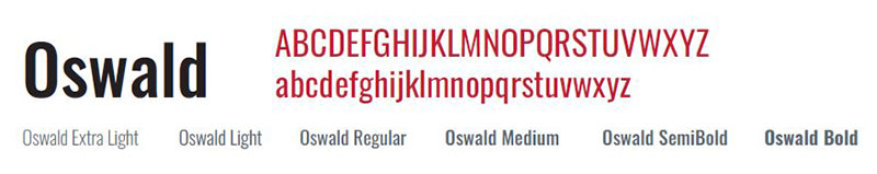 Oswald Font Face example
