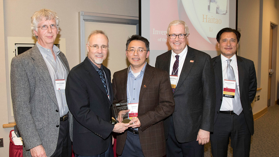 Dr. Haitao Li, Associate Professor of Logistics & Operations Management, was named Faculty Inventor of the Year by the National Academy of Inventors during Research & Innovation Week April 17-24 at UMSL.