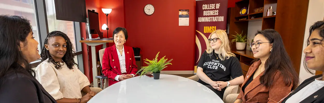 Dean Schiller with students
