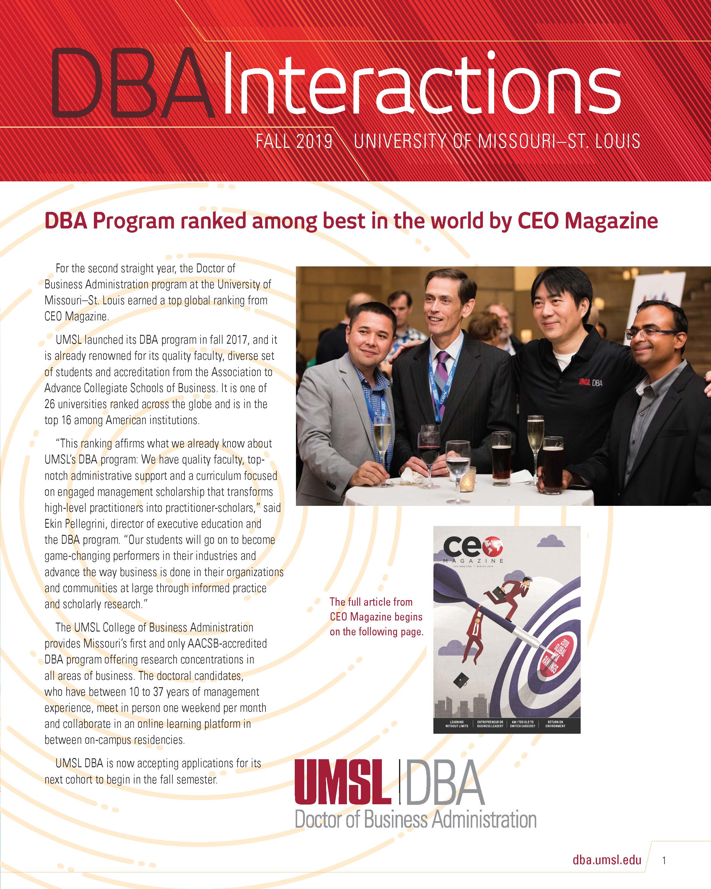 Image of the DBA annual newsletter