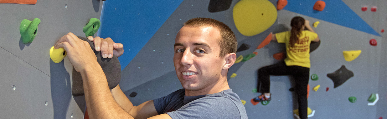 Climbers on the climbing wall