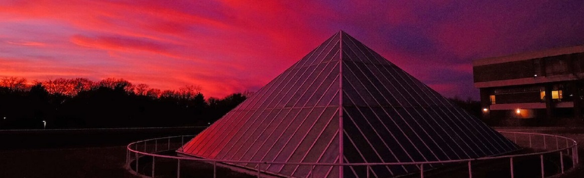 the pyramid at dusk