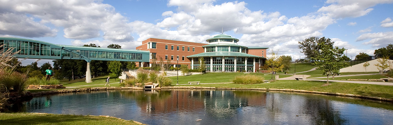 scenic view of the MSC, the ponds in the foreground