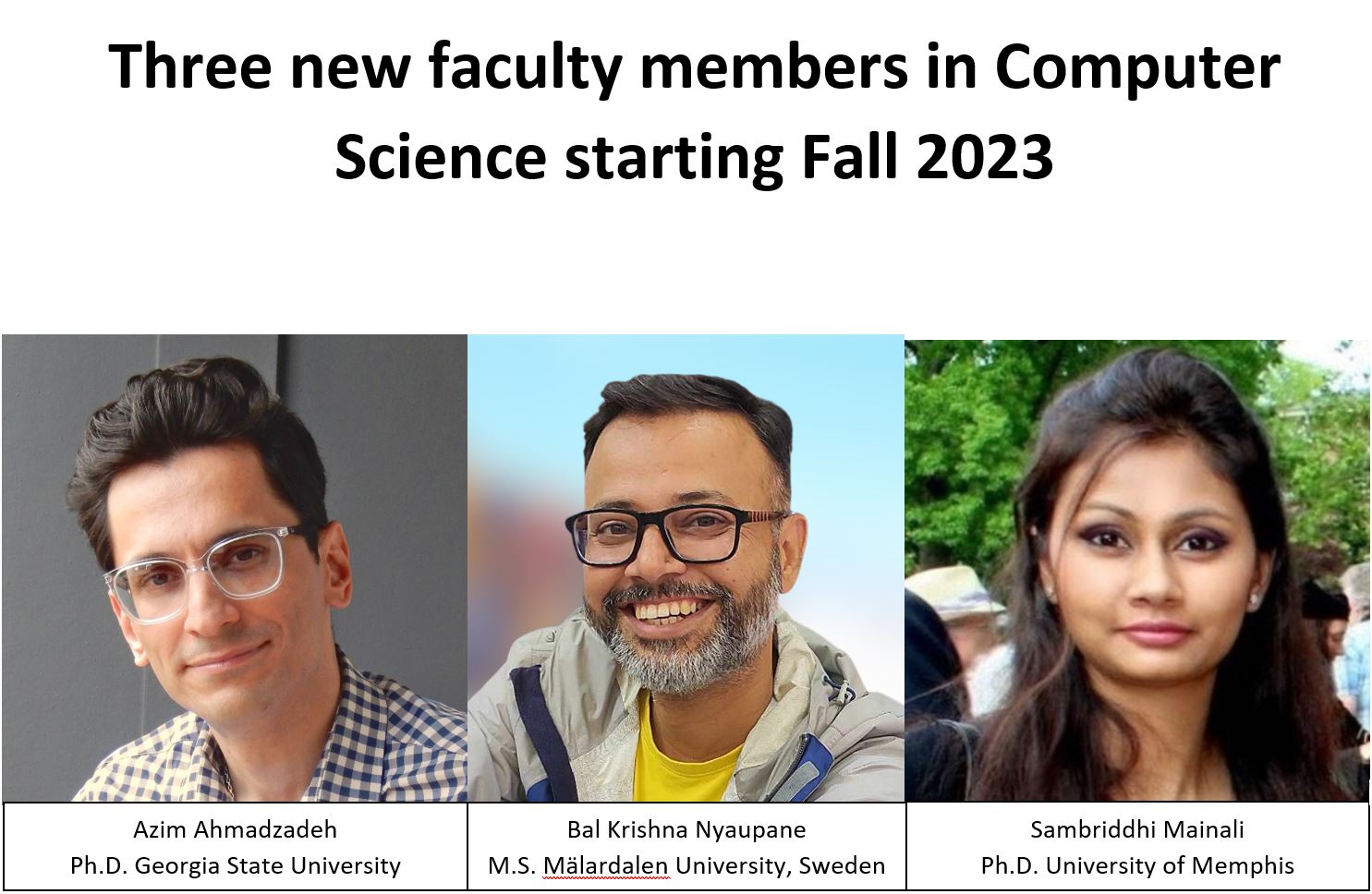 New Faculty In Computer Science