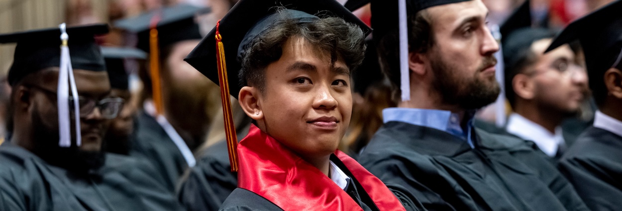 Graduates during Commencement