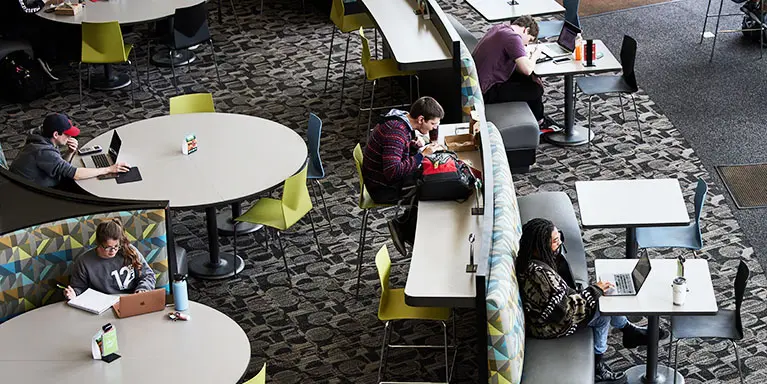 students sitting in the Nosh