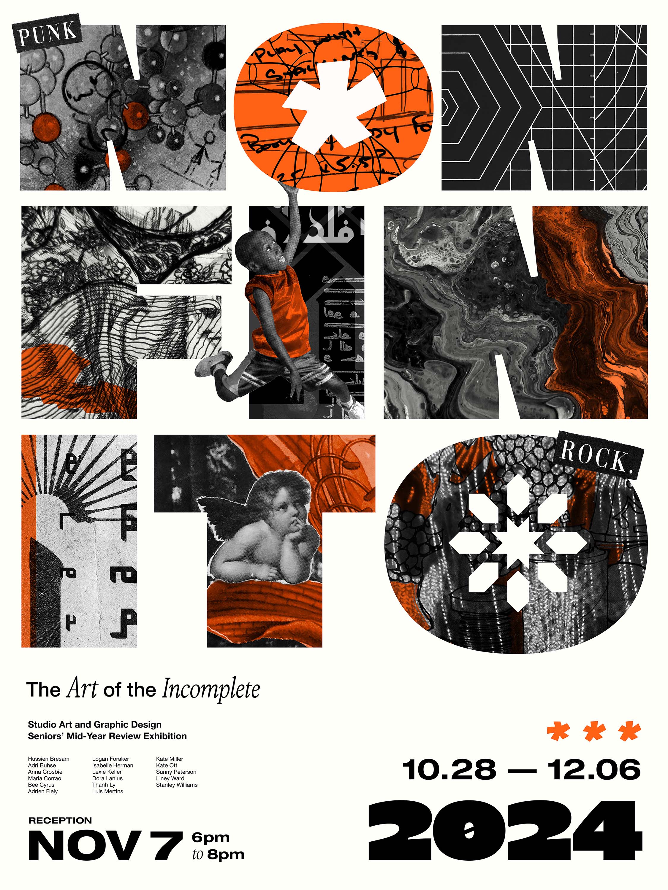 Poster for the upcoming UMSL Art and Design Exhibition: Turn Upon Them Reveal to Heal.