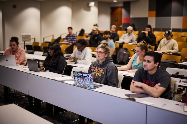 A group of students in class