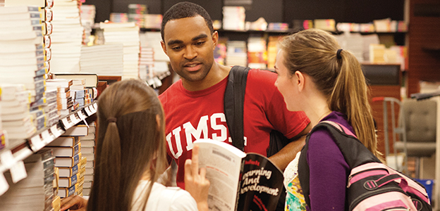 students talking