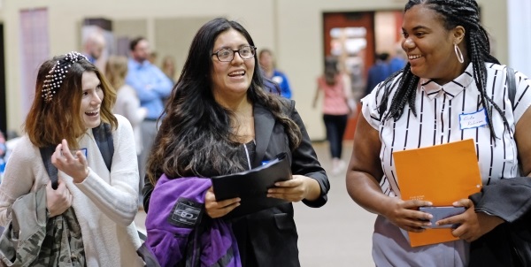 women at career fair