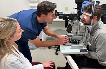 Patient, student observer and optometrist