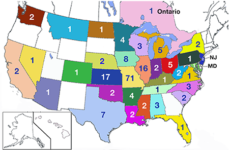 The majority of students come from the midwest states.