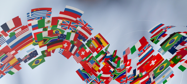 a group of flags from nations of the world