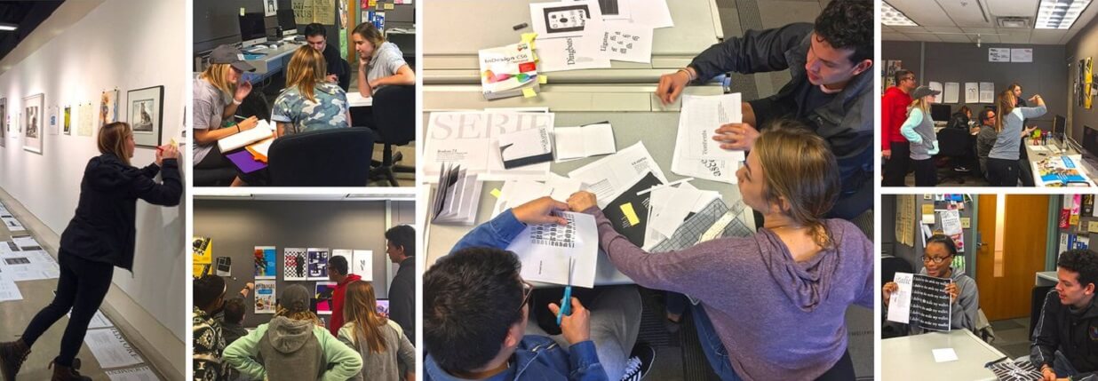 photo collage of art teachers and students