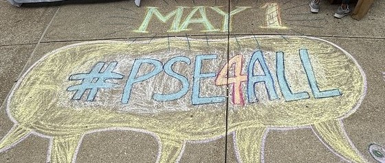 Chalk art stating PSE4ALL