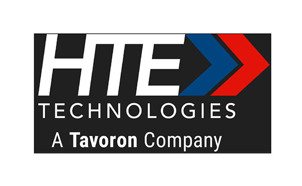 HTE Technologies logo featuring bold letters with a blue and red arrow, indicating a company under Tavoron.
