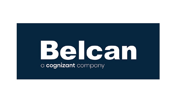 Belcan logo, a Cognizant company, featuring bold typography on a dark background.