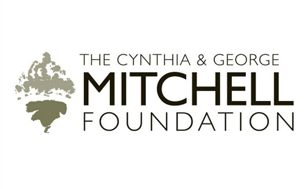 Logo of The Cynthia and George Mitchell Foundation, featuring a stylized tree design and bold typography.