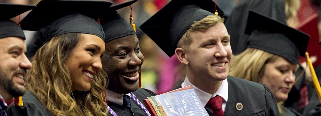 Graduates during Commencement