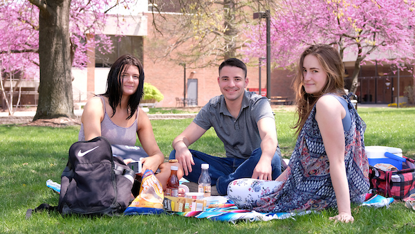 Students at UMSL having a picnic