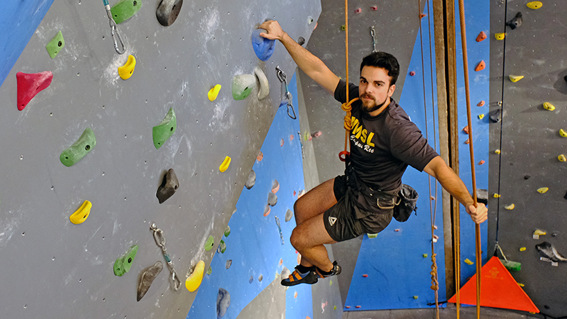 Engineering student defies physics at Climbing Center