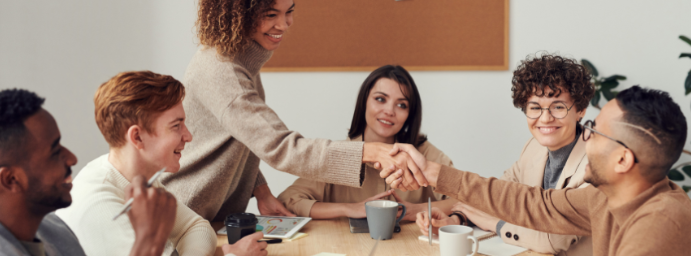 image of students working together