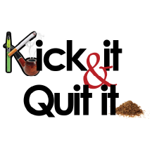 Kick it and quit it smoking cessation logo.