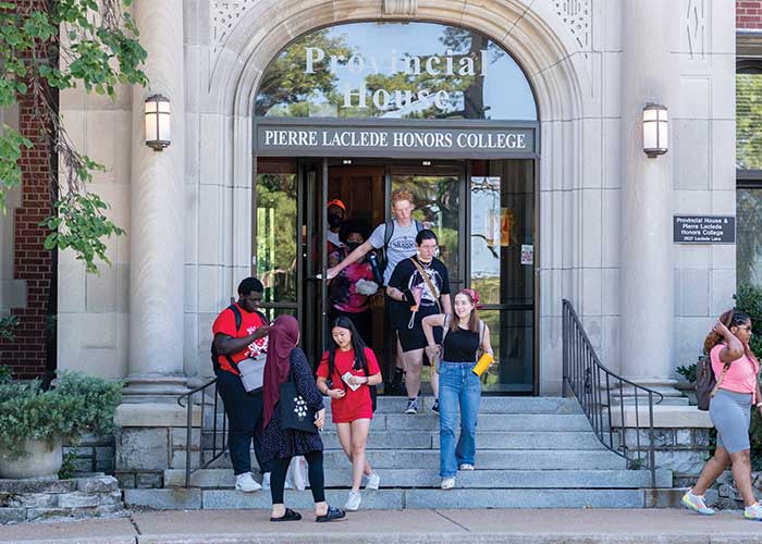 Students outside the PLHC enterance