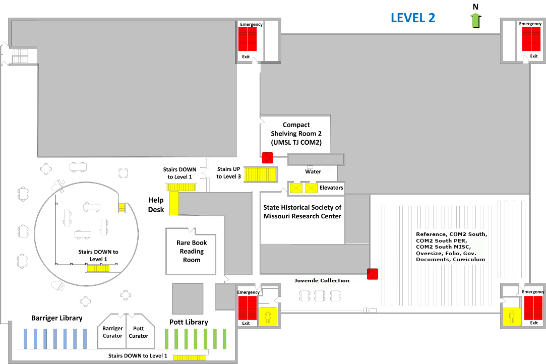 Thomas Jefferson Library Level 2 Floor Plan