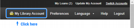 Image of My Library Account on the Discover@UMSL screen