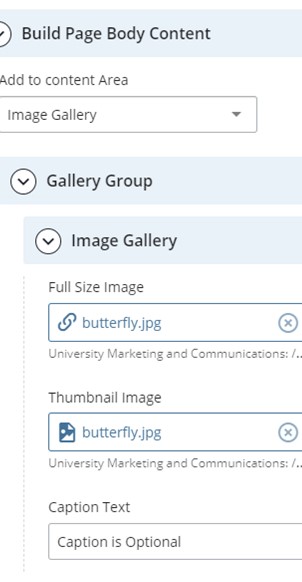 image gallery in cms