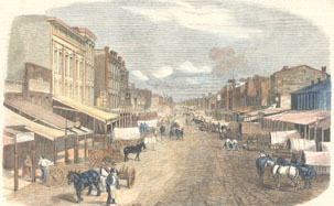 St. Louis, Missouri, Broadway Avenue, in the Illustrated London News, May 1, 1858