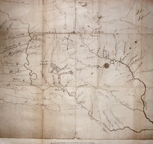 "The Upper Mississippi System, and the Missouri system as far as the Mandans."  Map copied by William Clark, published in Thwaites.