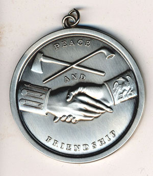 Jefferson Peace Medal, rear view (facsimile)